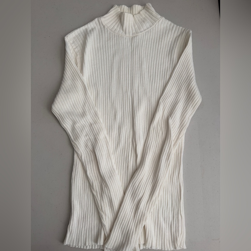🤍🌊🧶EXPRESS Cotton Rib Mock Turtleneck Sweater